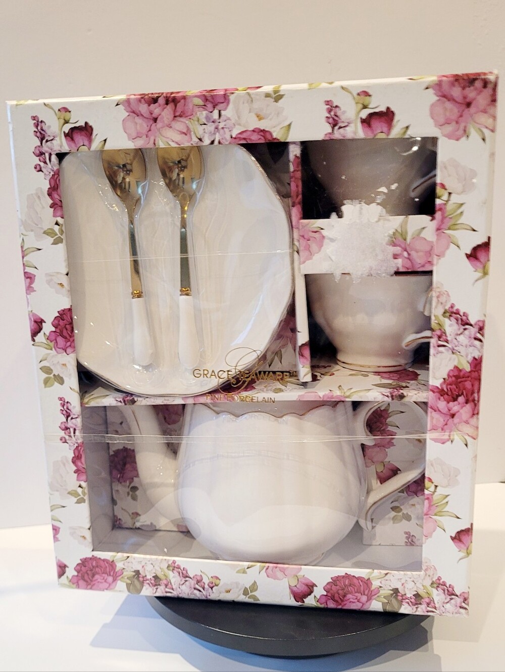 Grace Teaware  Fine Porcelain Tea Set with Gold Accent - Picture 3 of 3